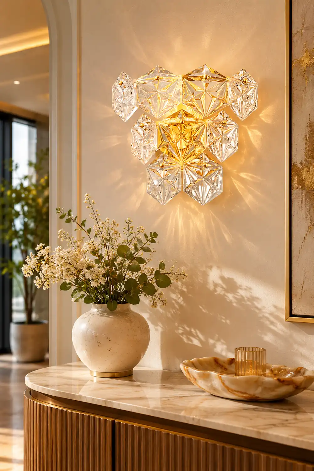 Snowflake Glass Wall Lamp - Lumpaz