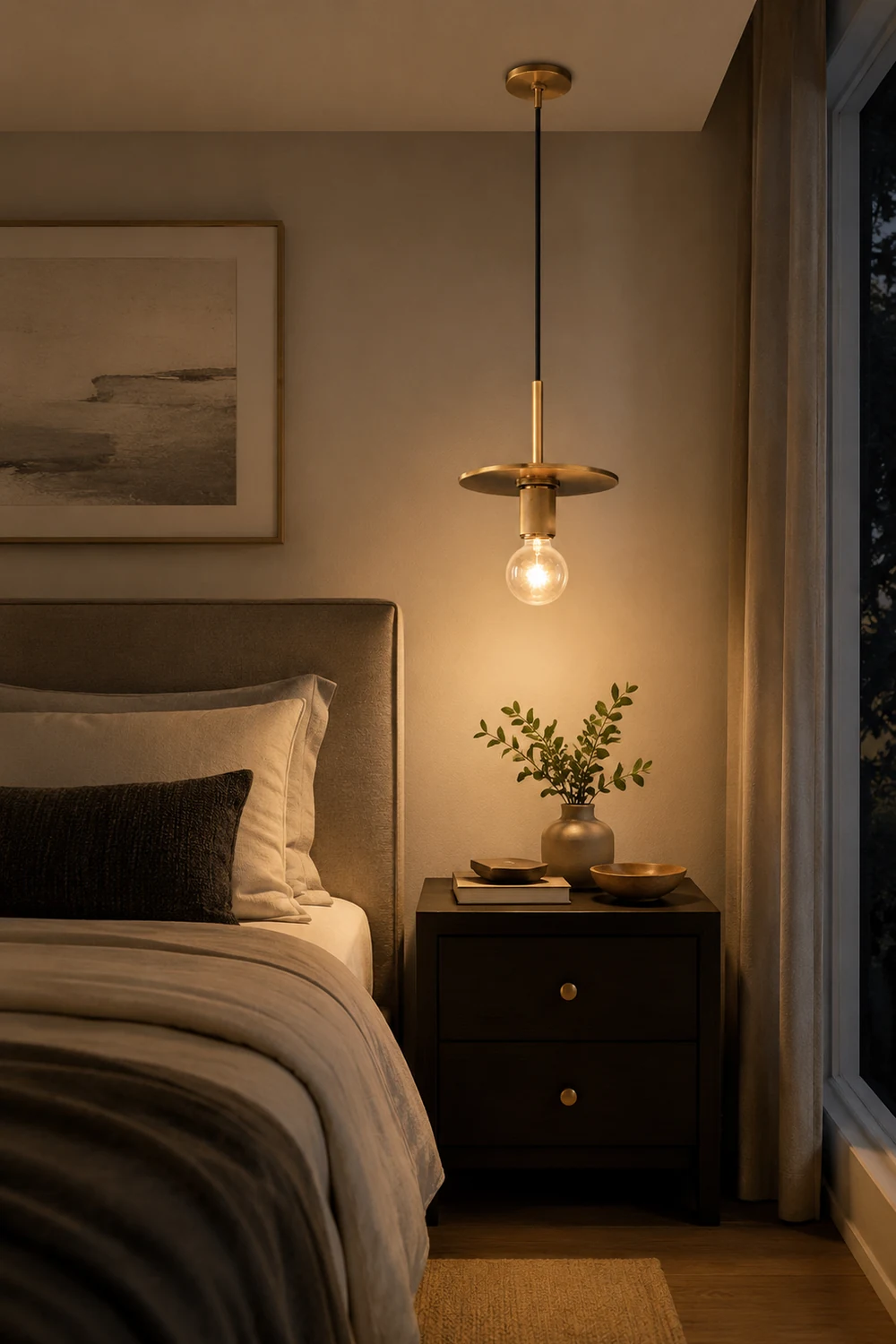 Armed Brass Pendant Lamp - Lumpaz