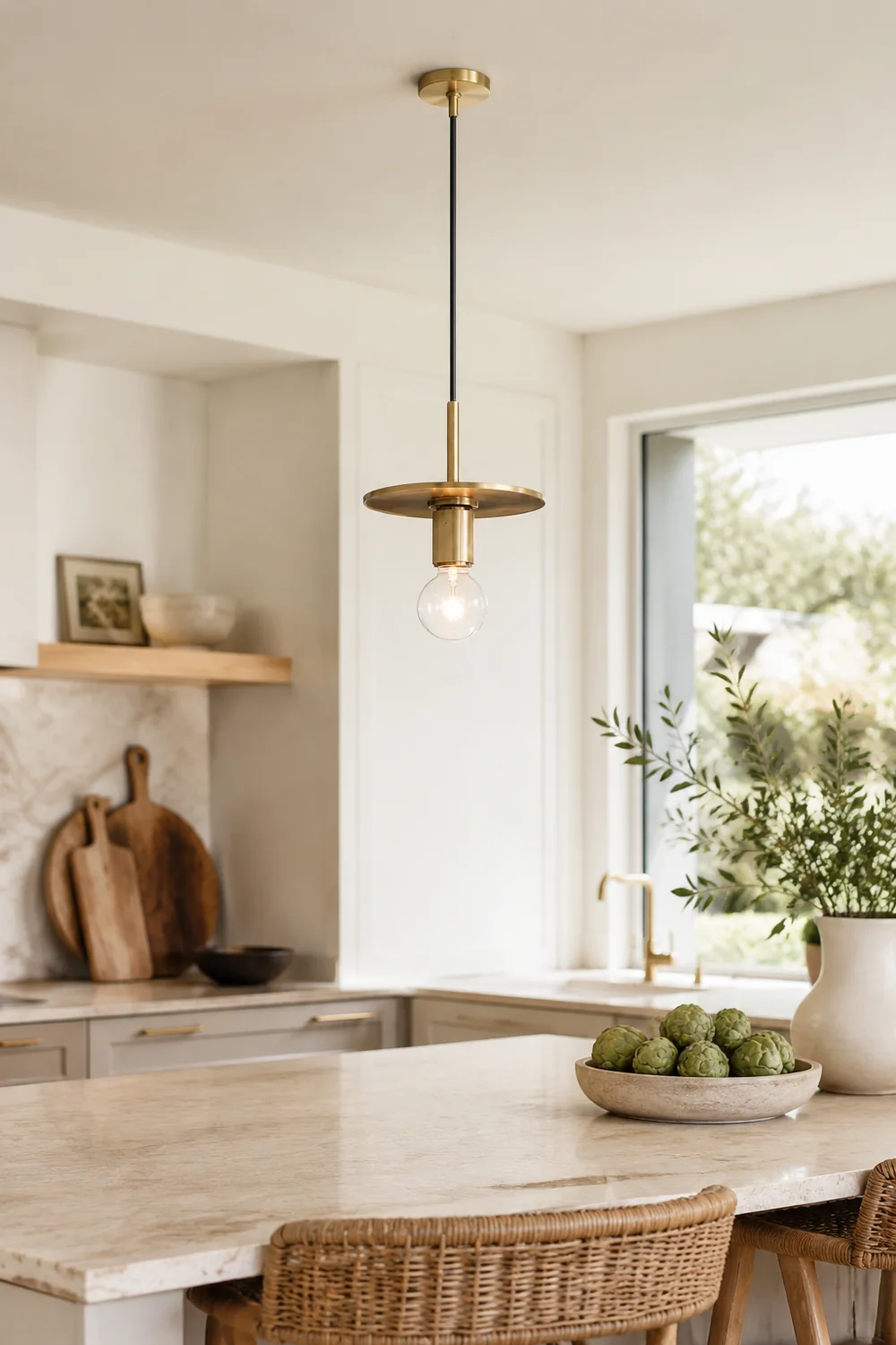 Armed Brass Pendant Lamp - Lumpaz