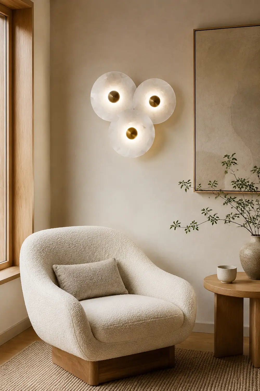 Round Alabaster Combination Wall Lamp - Lumpaz