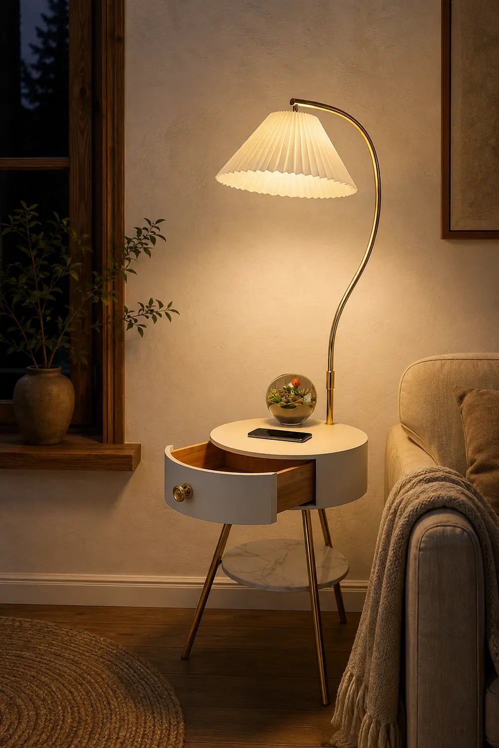 Pleated Drawer Floor Light - Lumpaz