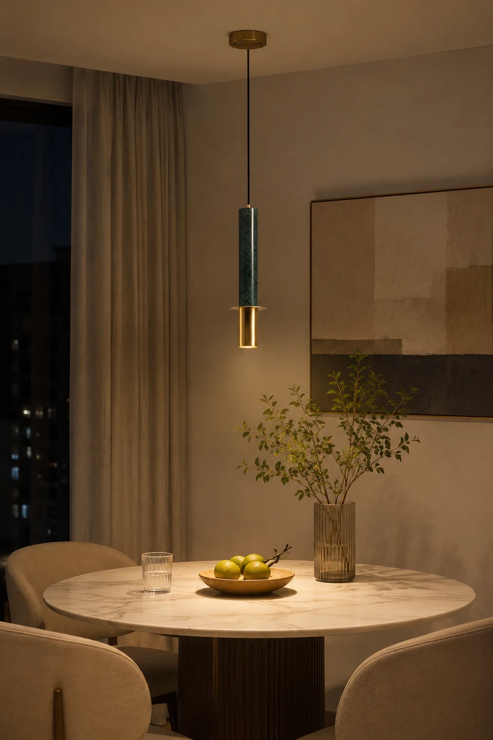 Marble Cylinder Pendant Light - Lumpaz