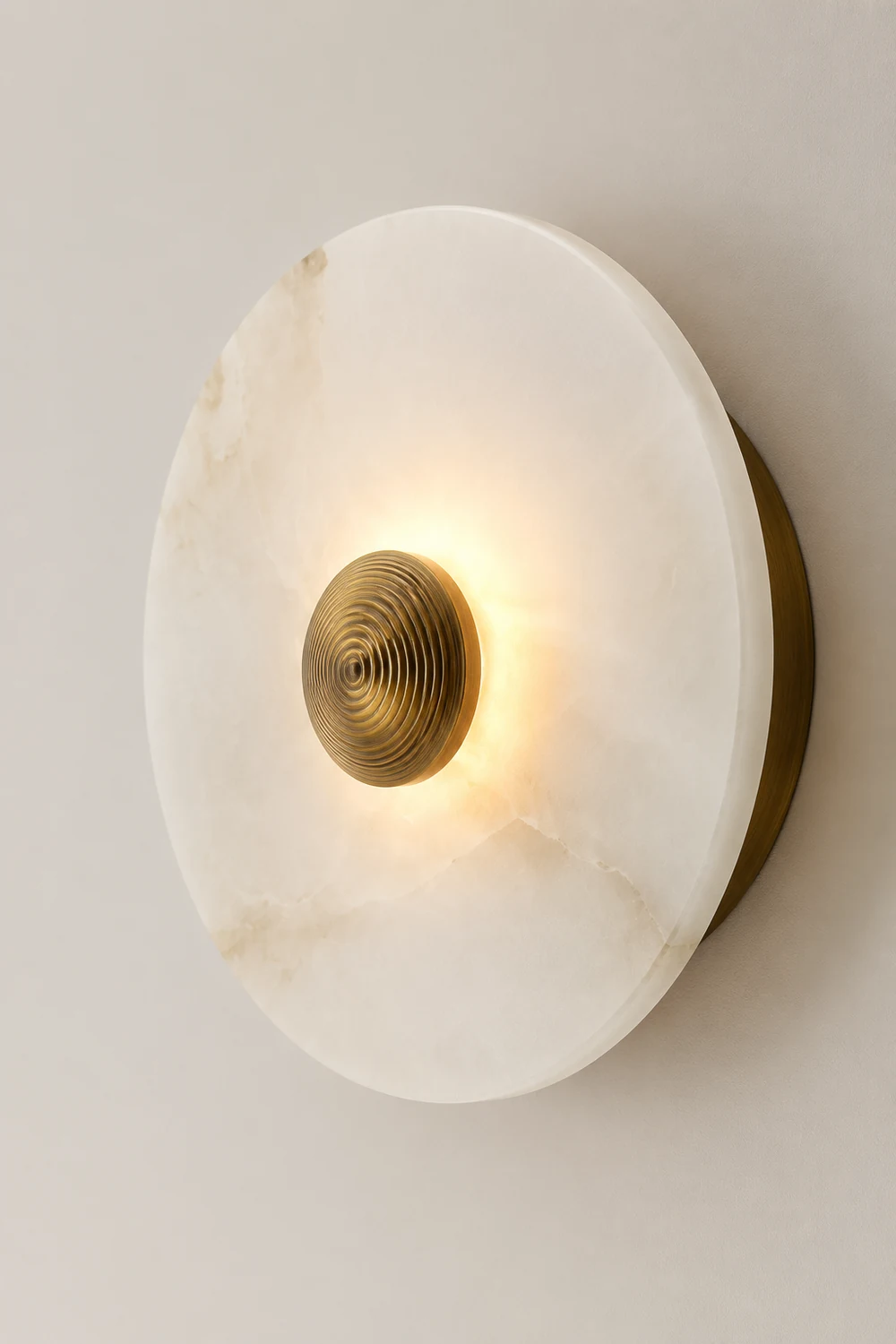 Round Alabaster Wall Lamp - Lumpaz