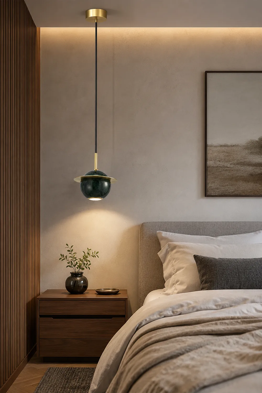 Marble Sphere Pendant Lamp - Lumpaz