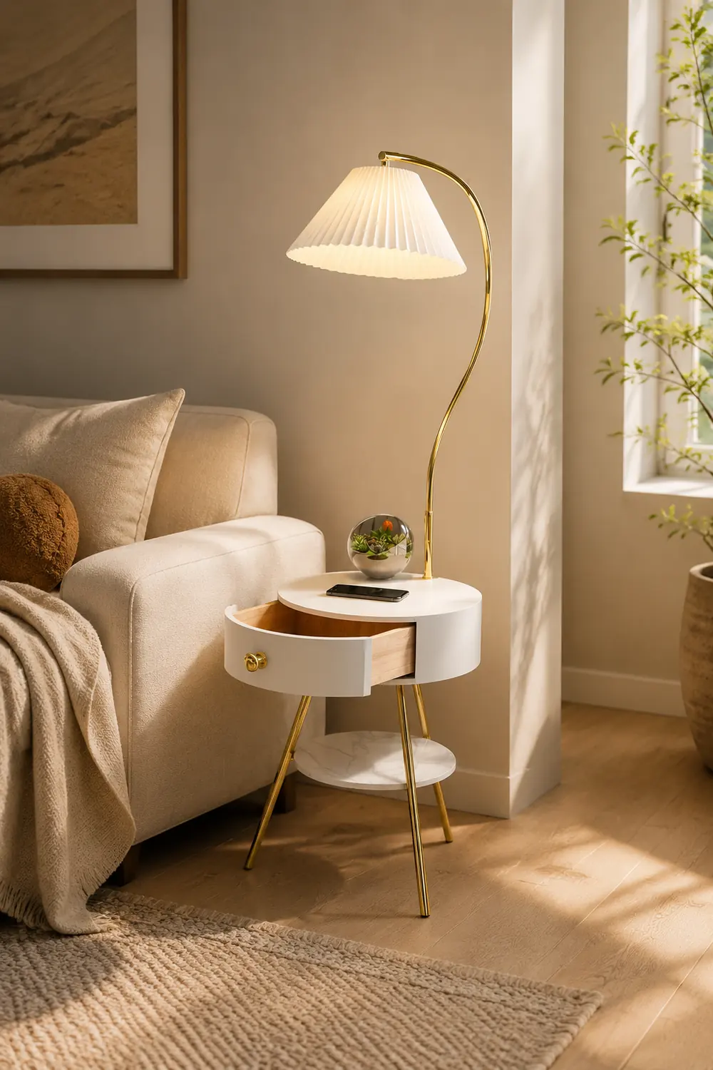 Pleated Drawer Floor Light - Lumpaz