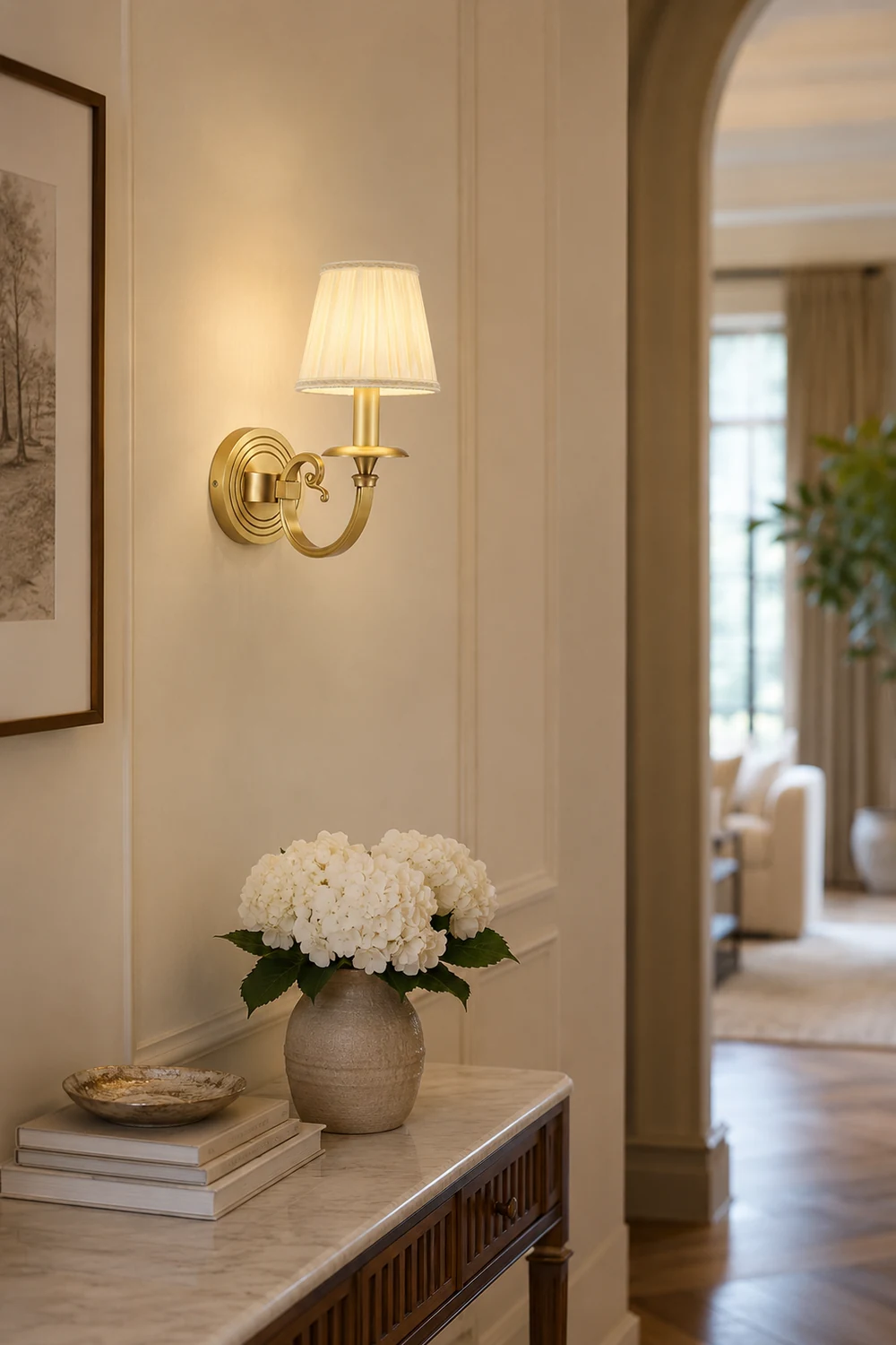 Pleated Brass Wall Lamp - Lumpaz