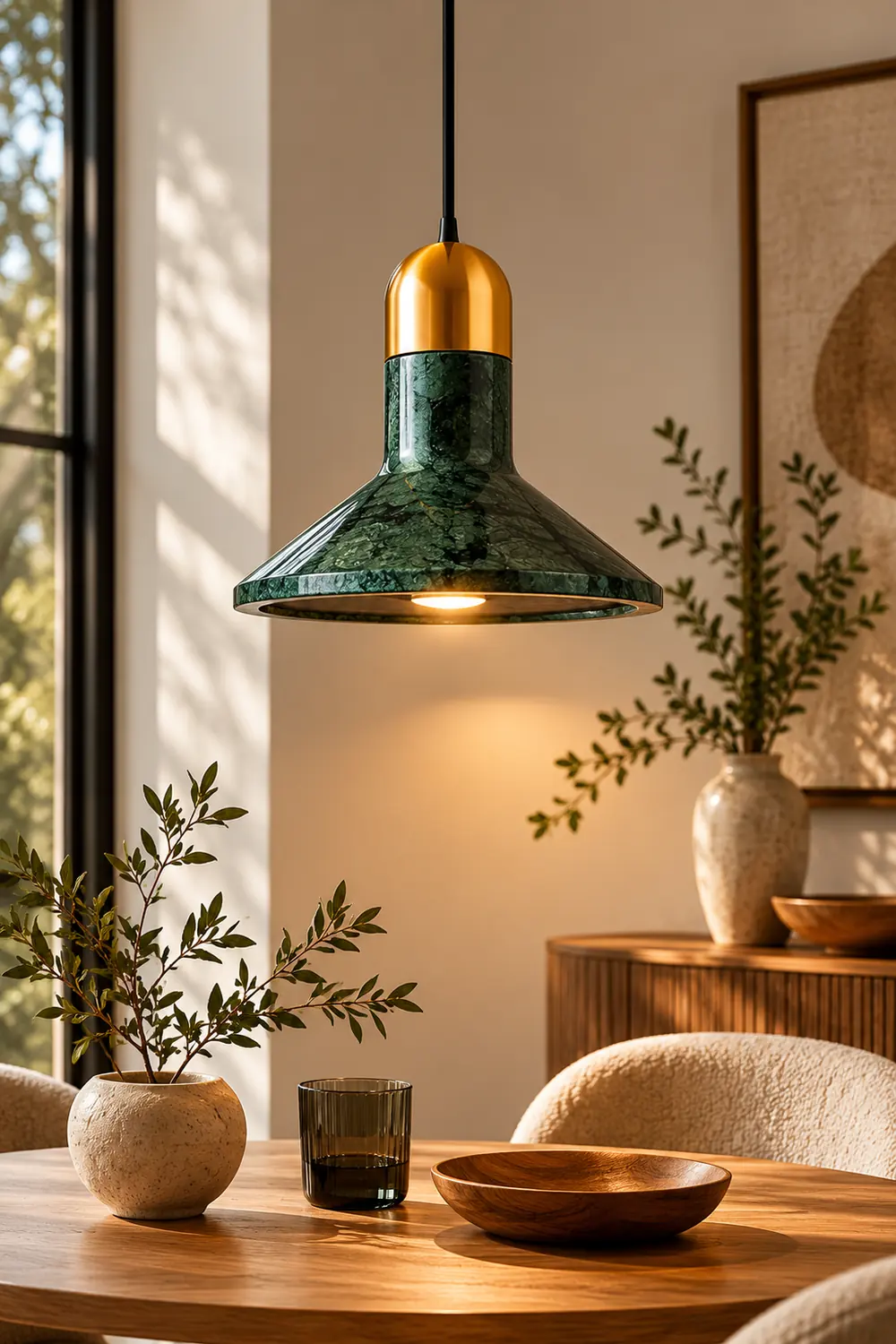 Cone Marble Pendant Light - Lumpaz