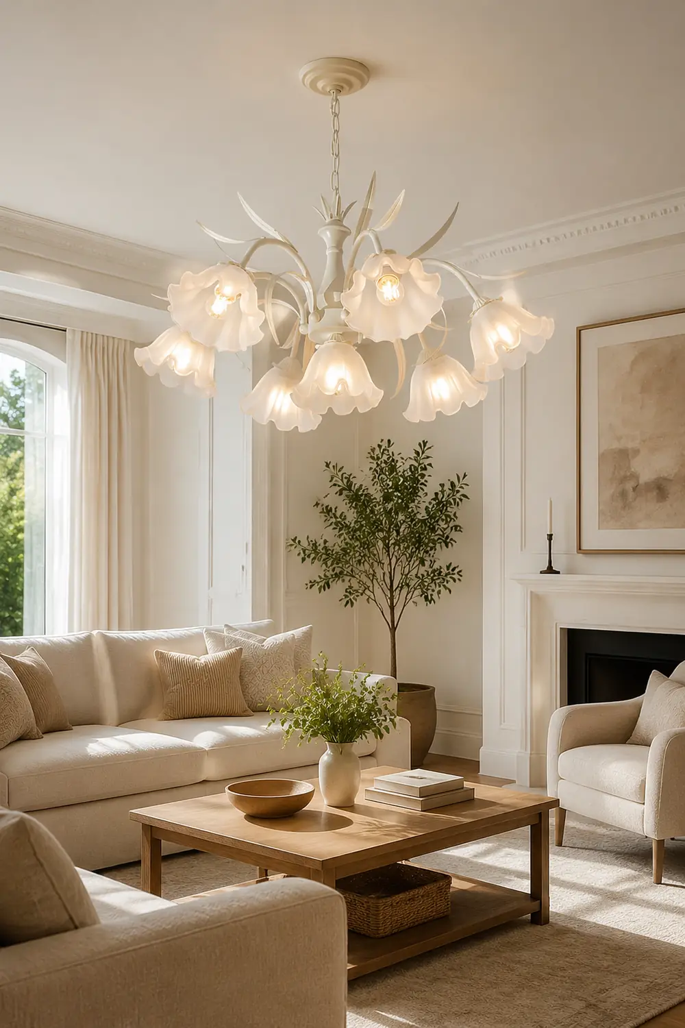 Murano Cream Chandelier - Lumpaz