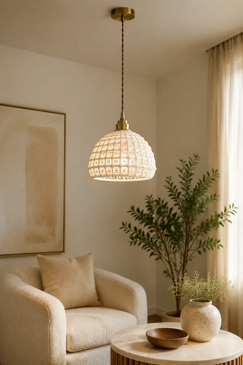 Modern Ceramic Pendant Light - Lumpaz