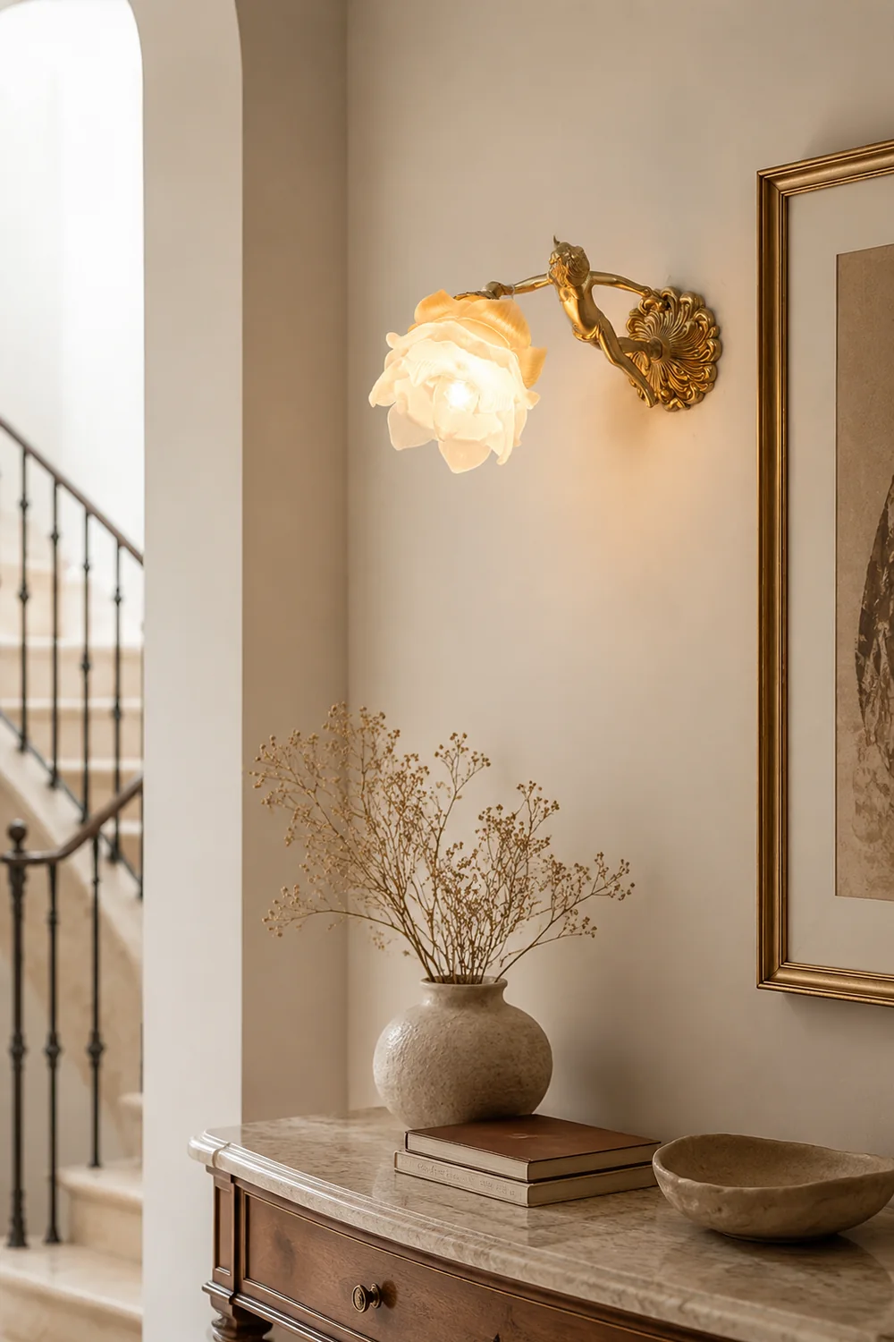 Putti Statuettes Brass Wall Lamp - Lumpaz