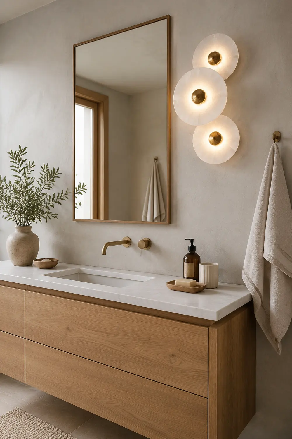 Round Alabaster Combination Wall Lamp - Lumpaz