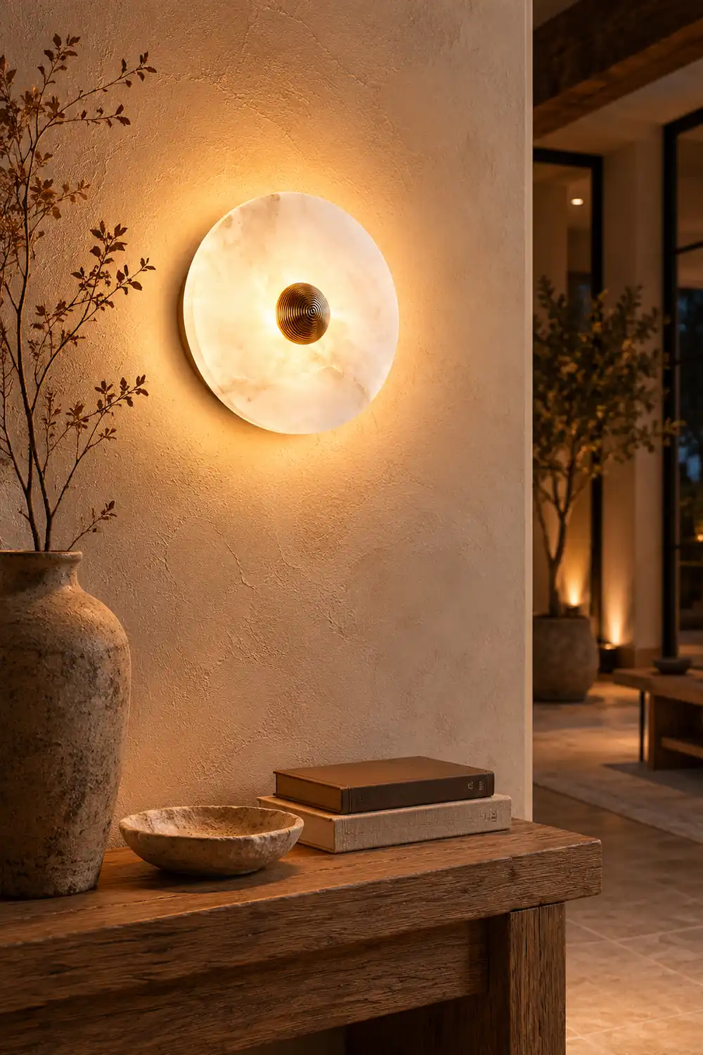 Round Alabaster Wall Lamp - Lumpaz