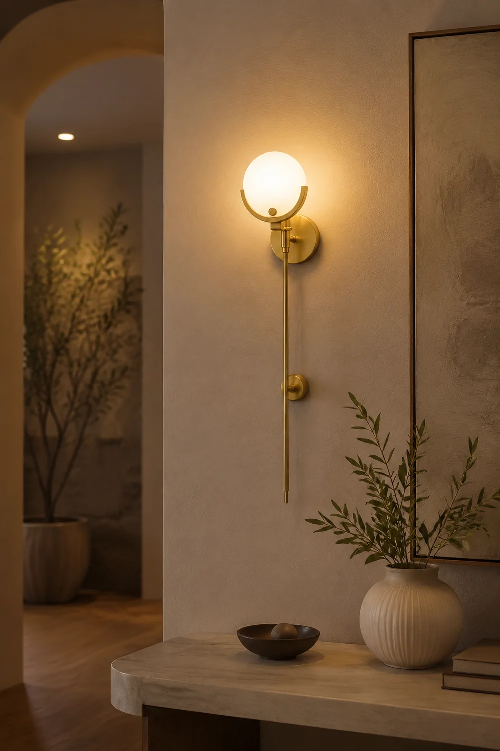 Ava Brass Wall Lamp - Lumpaz