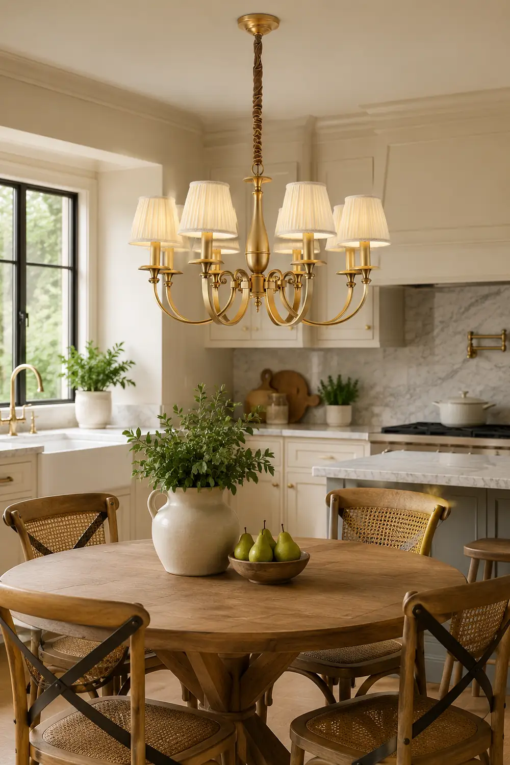 Pleated Brass Chandelier - Lumpaz
