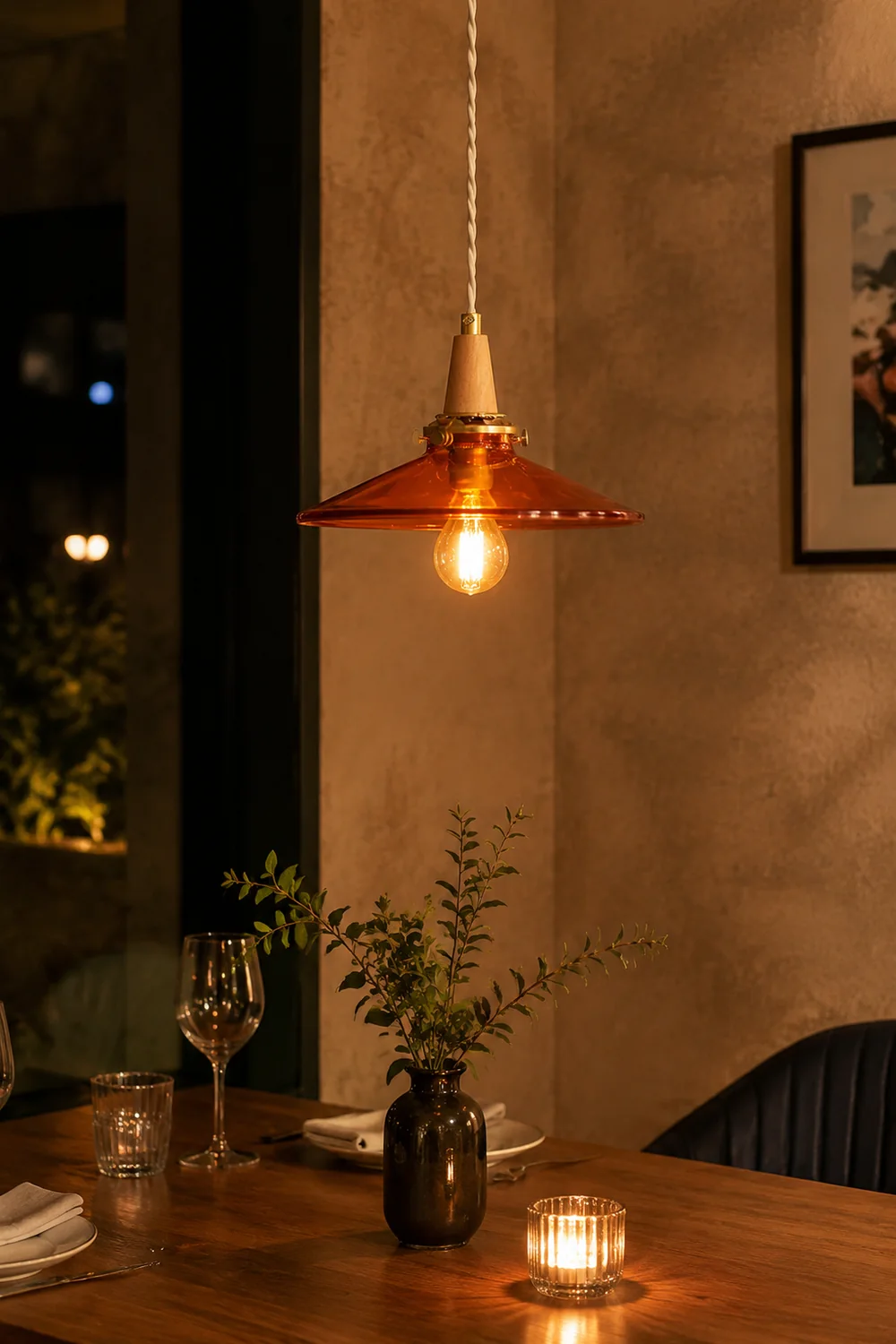 Orange Glass Pendant Lamp - Lumpaz