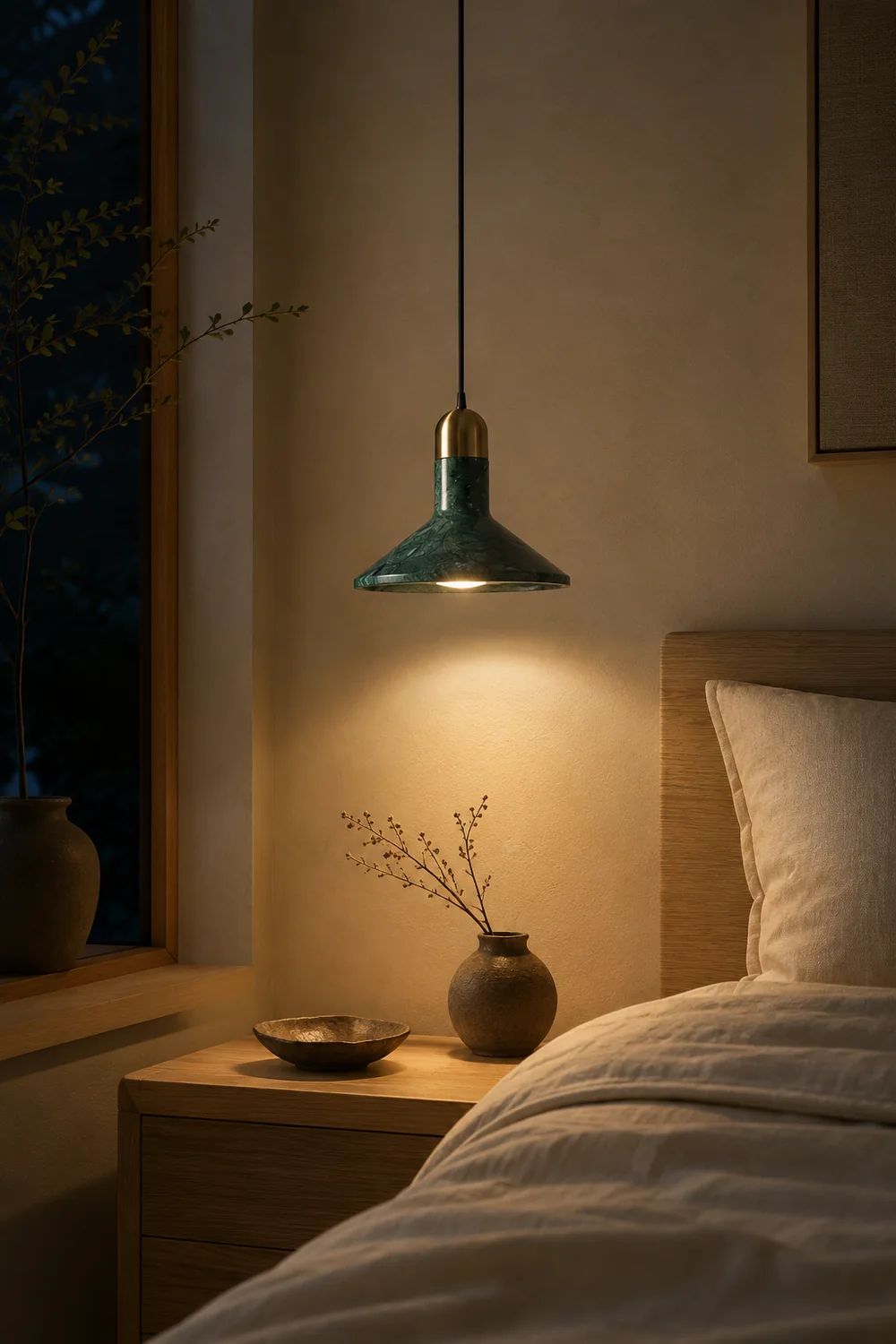 Cone Marble Pendant Light - Lumpaz