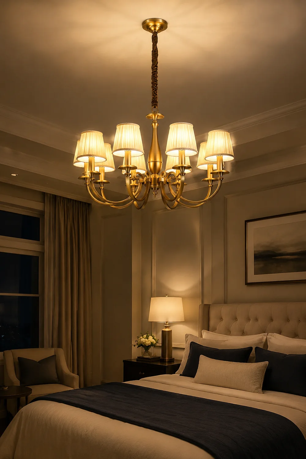 Pleated Brass Chandelier - Lumpaz