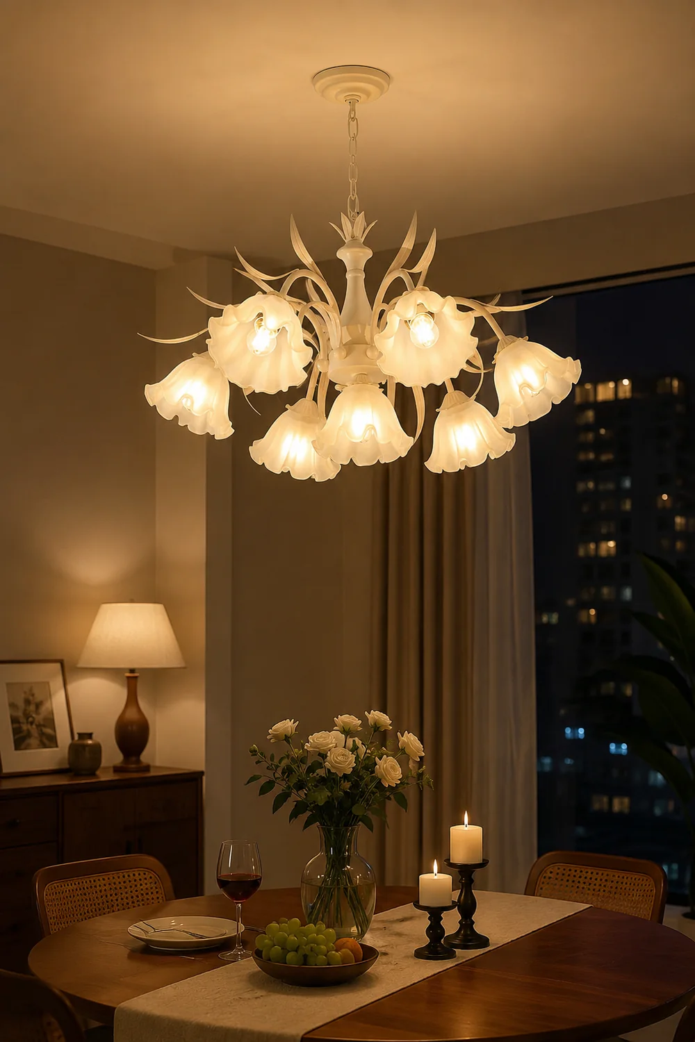 Murano Cream Chandelier - Lumpaz