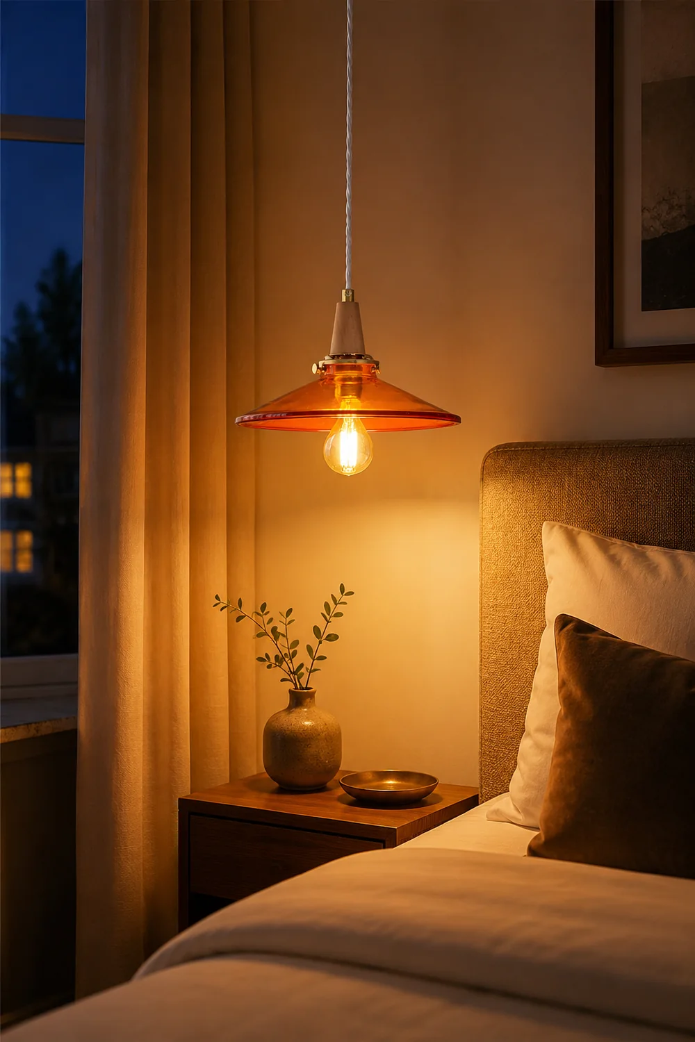 Orange Glass Pendant Lamp - Lumpaz