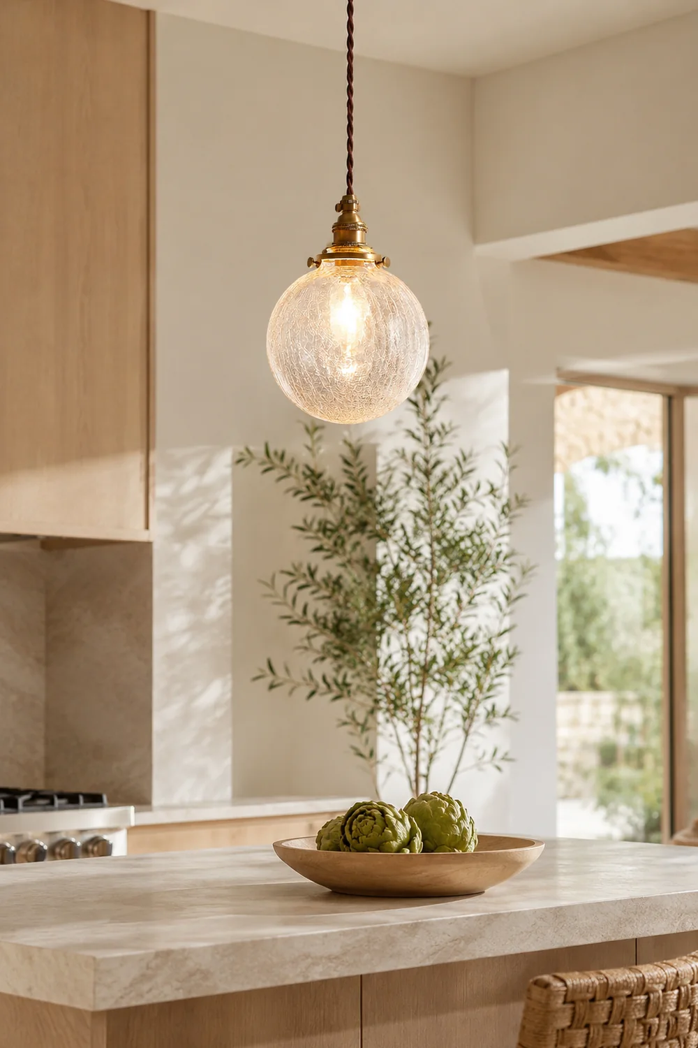 Crackle Glass Pendant Light - Lumpaz