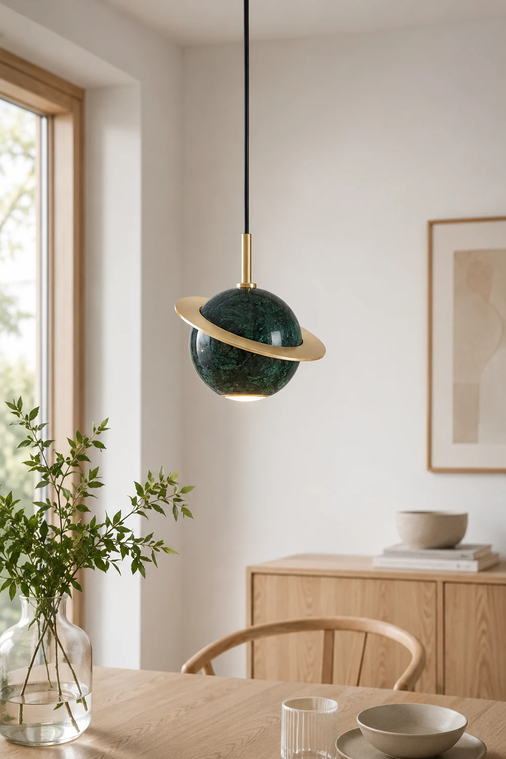 Marble Sphere Pendant Lamp - Lumpaz