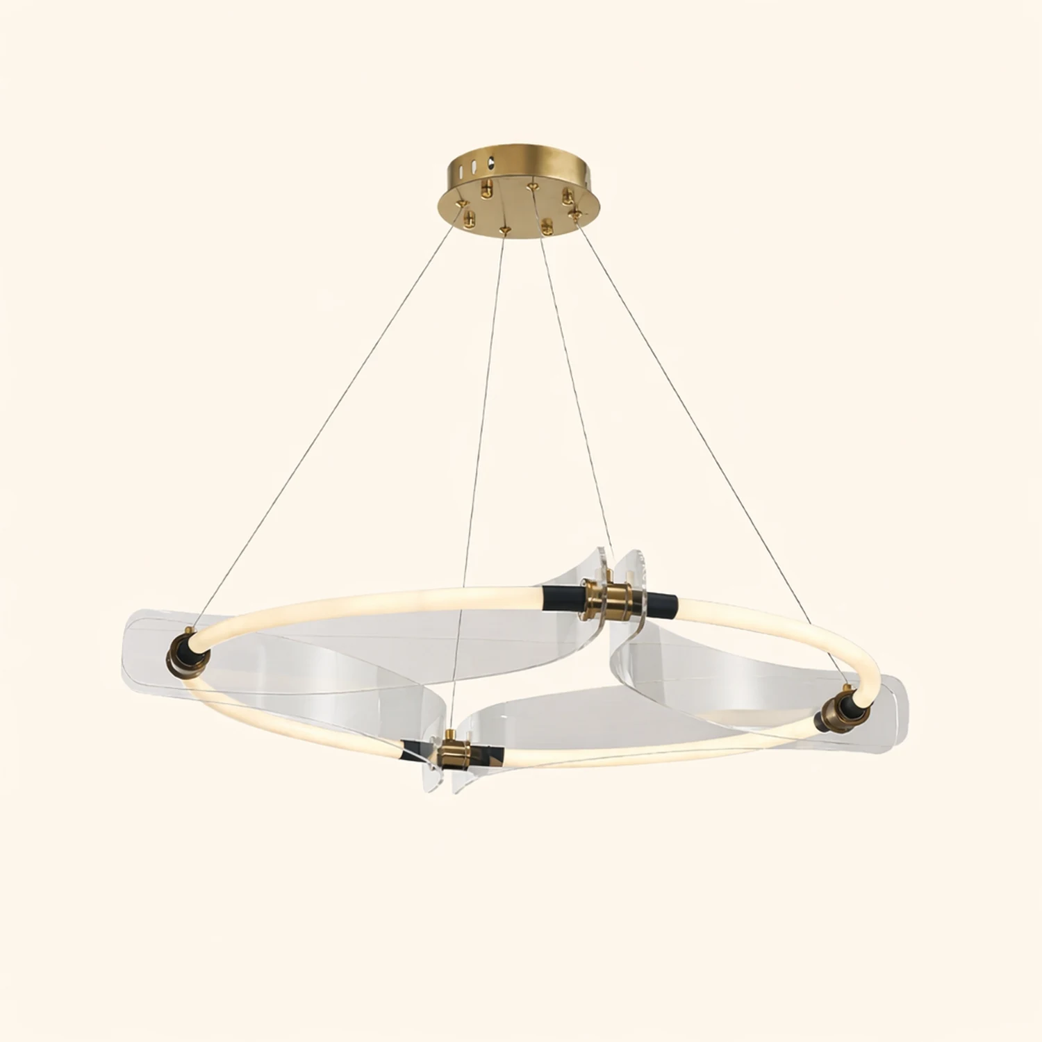 Four Acrylics Round Chandelier - Lumpaz