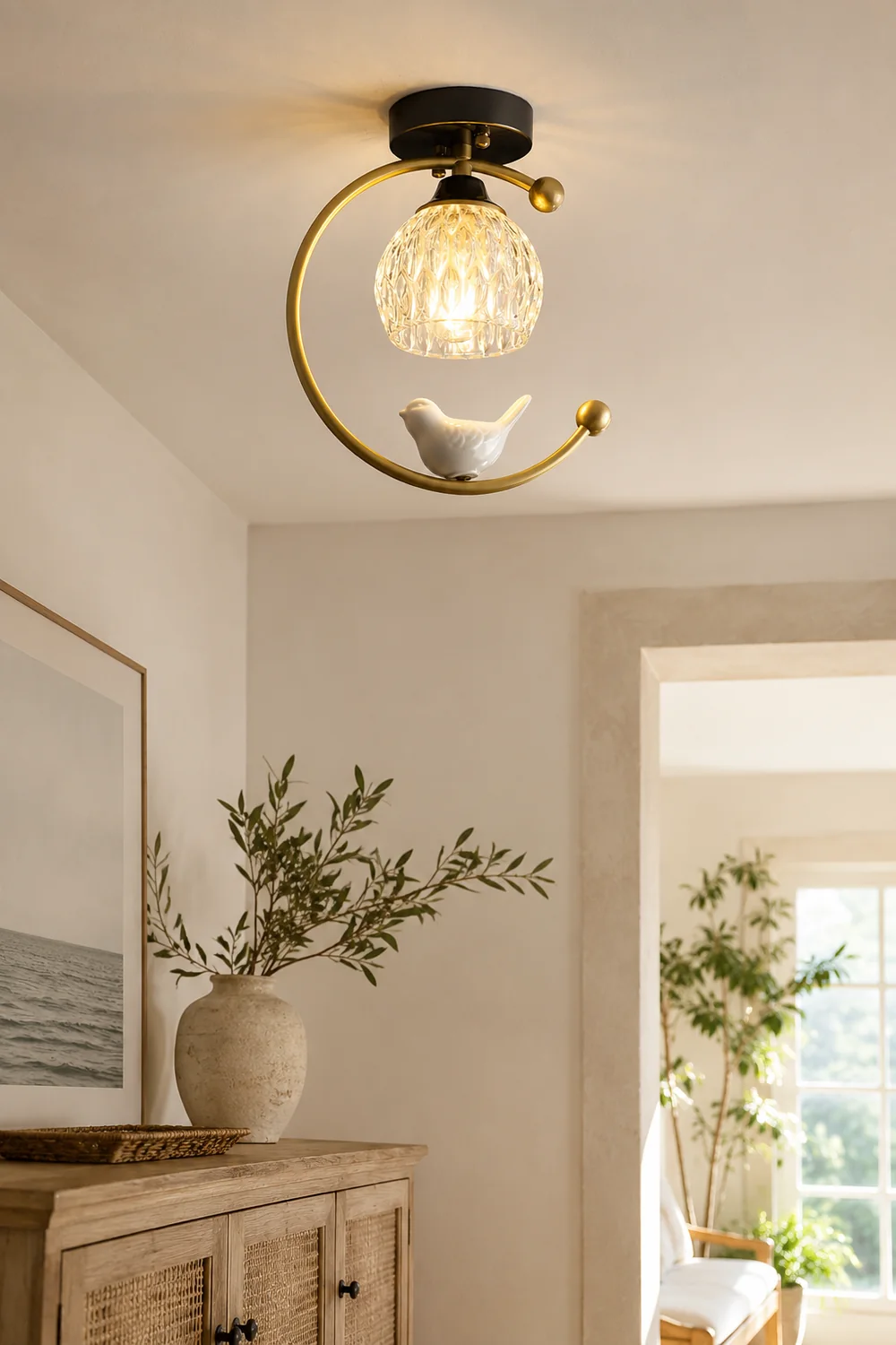 Ceramic Bird Ceiling Lamp - Lumpaz