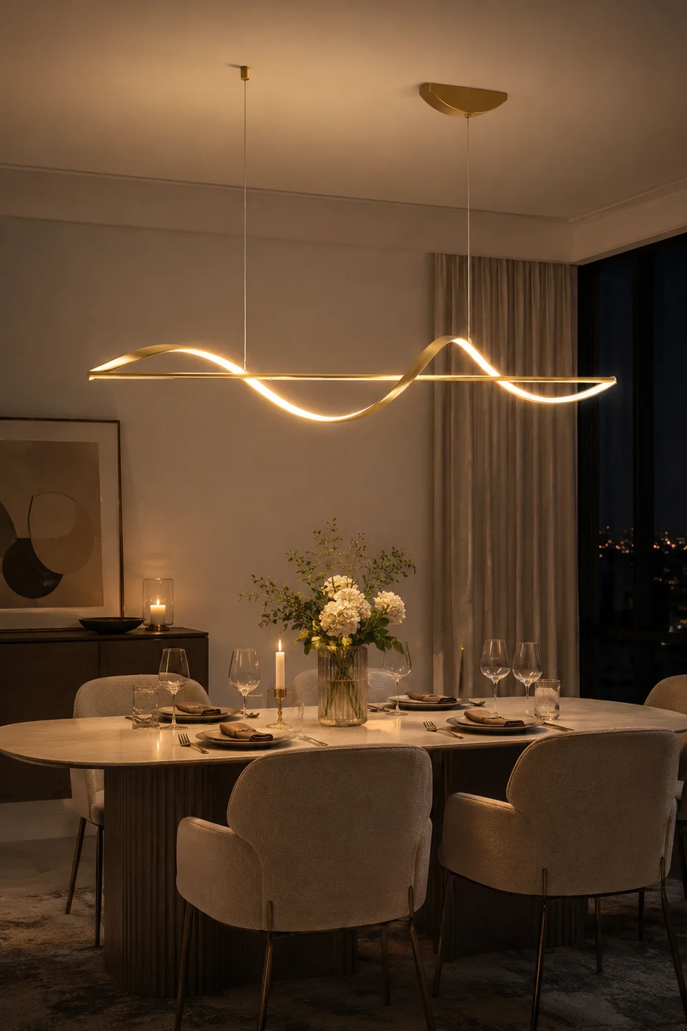 Whisper Linear Island Chandelier - Lumpaz