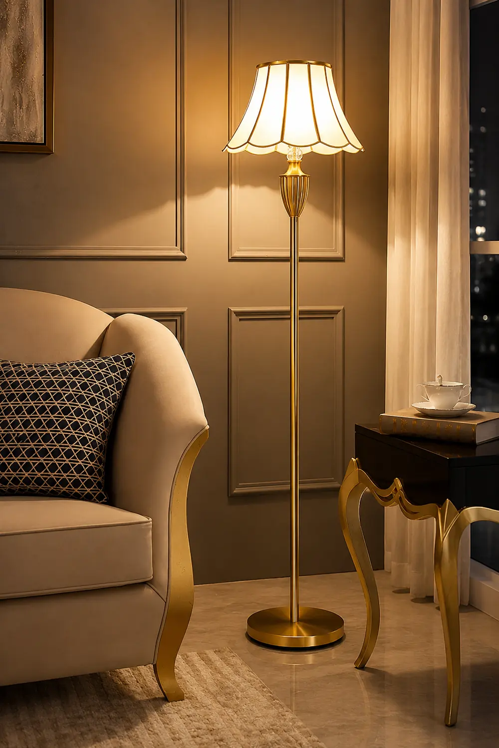 Kristall Brass Floor Lamp - Lumpaz