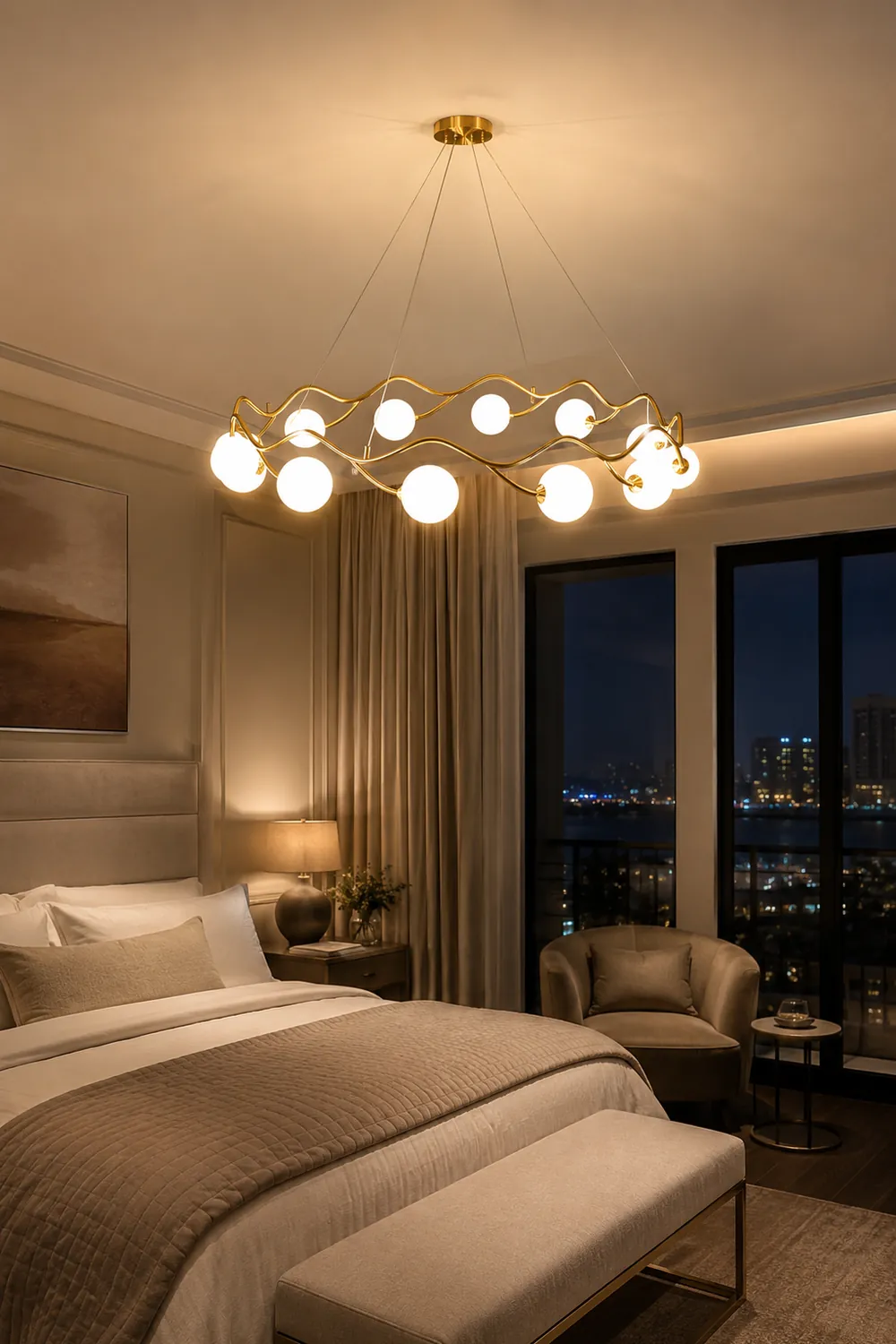 Circular Wave Chandelier - Lumpaz