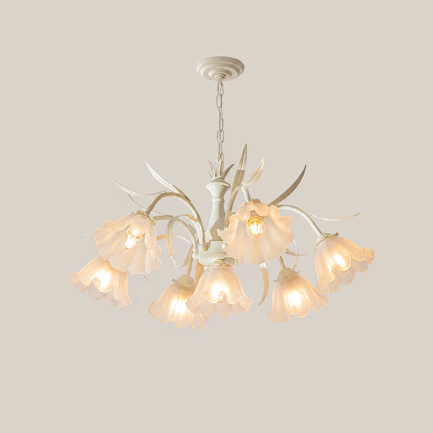Murano Cream Chandelier - Lumpaz