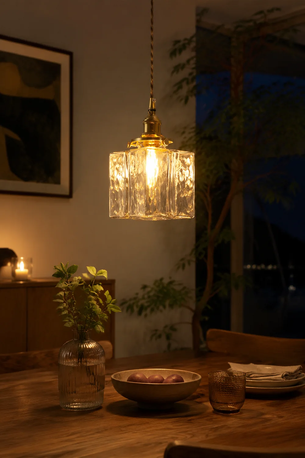 Jewel Glass Brass Pendant Light - Lumpaz