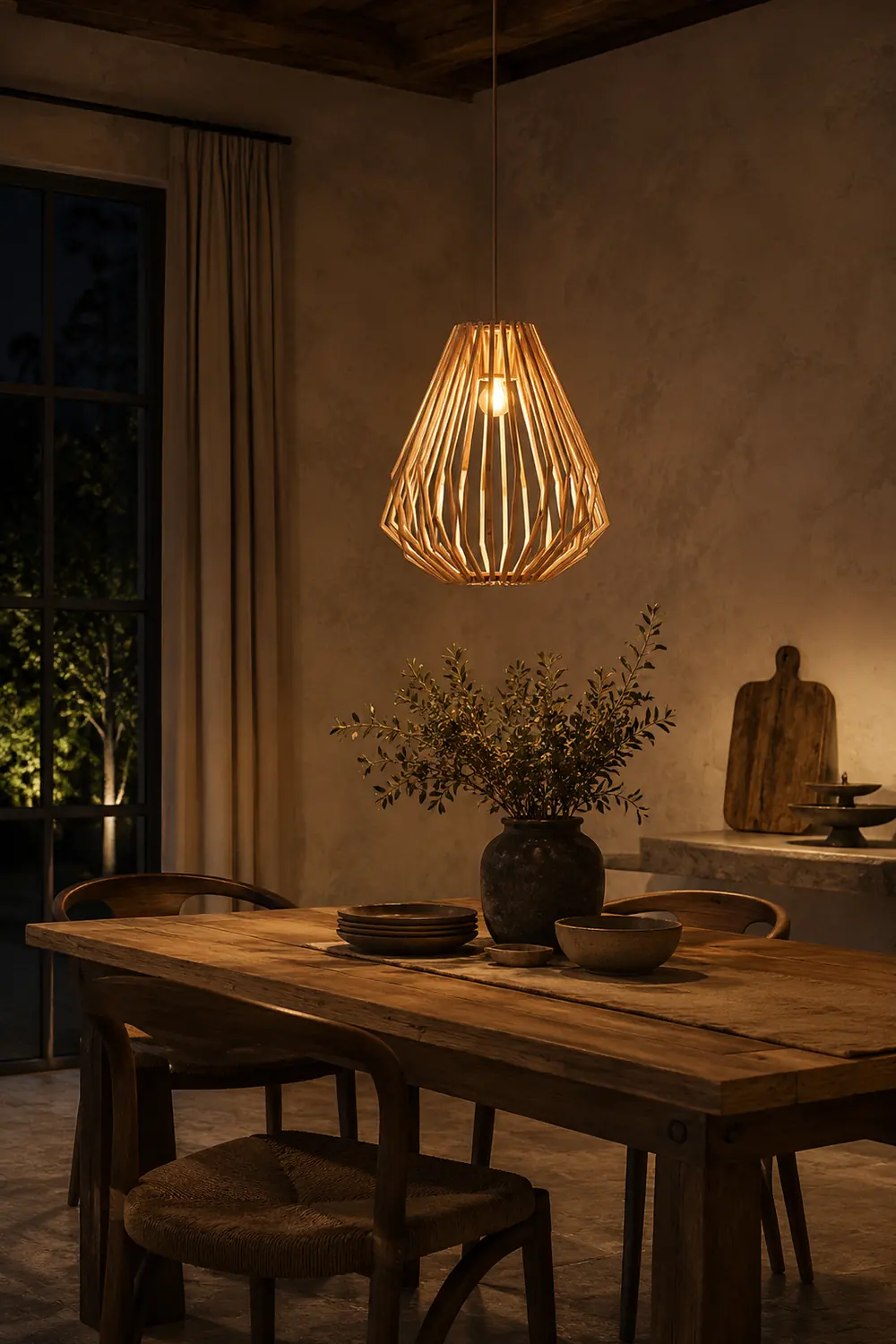 Wood Cage Pendant Lamp - Lumpaz