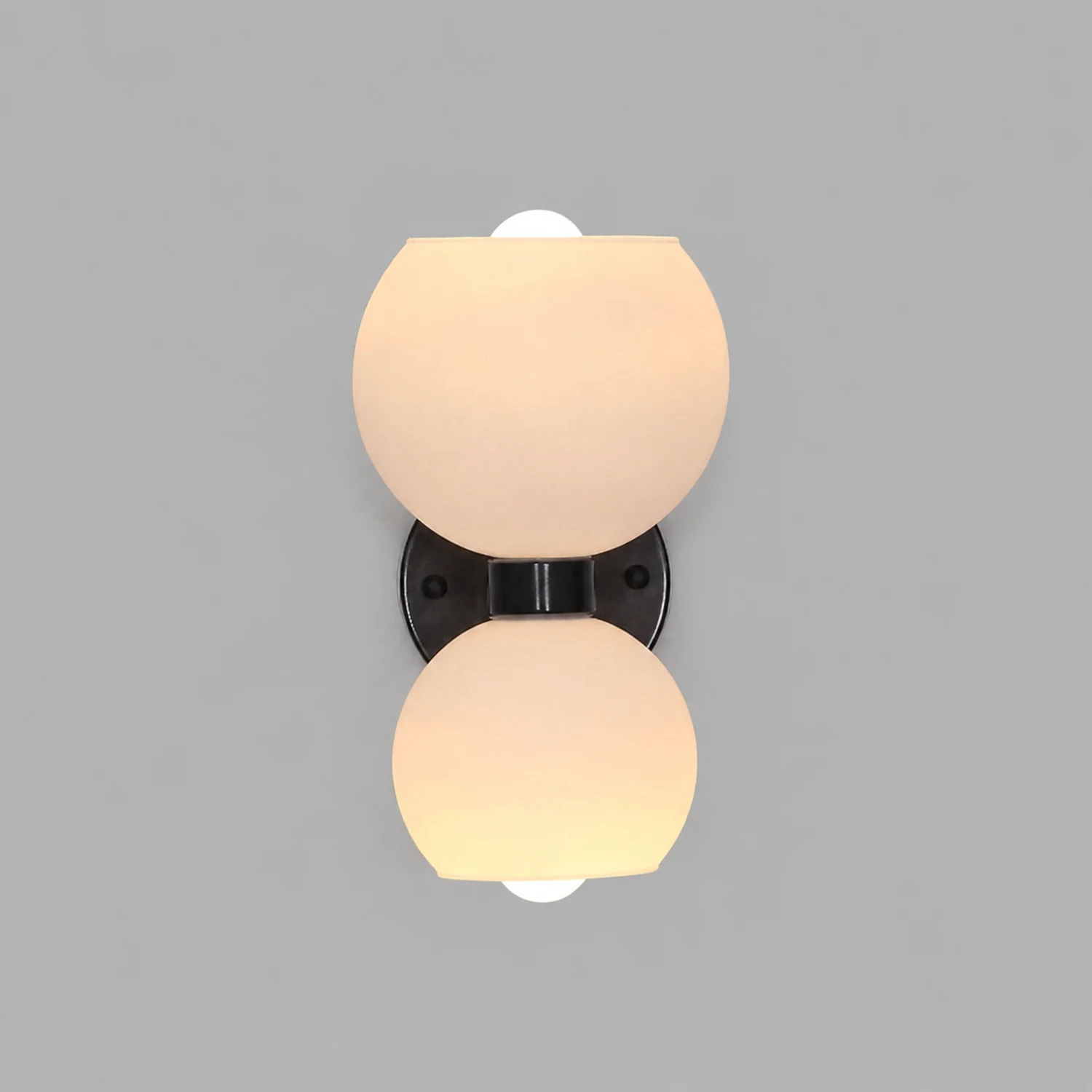 Round White Glass Bedroom Wall Lamp - Lumpaz