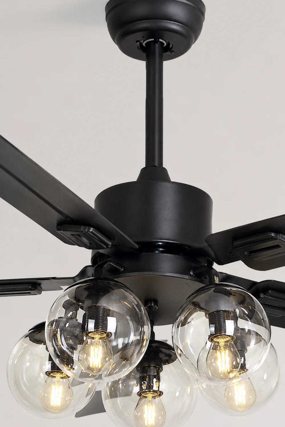 Glass Ball Ceiling Fan Light - Lumpaz