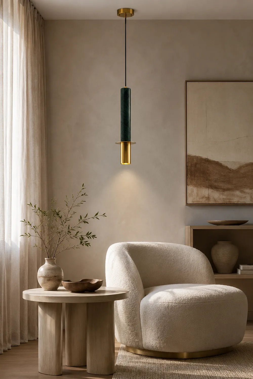 Marble Cylinder Pendant Light - Lumpaz