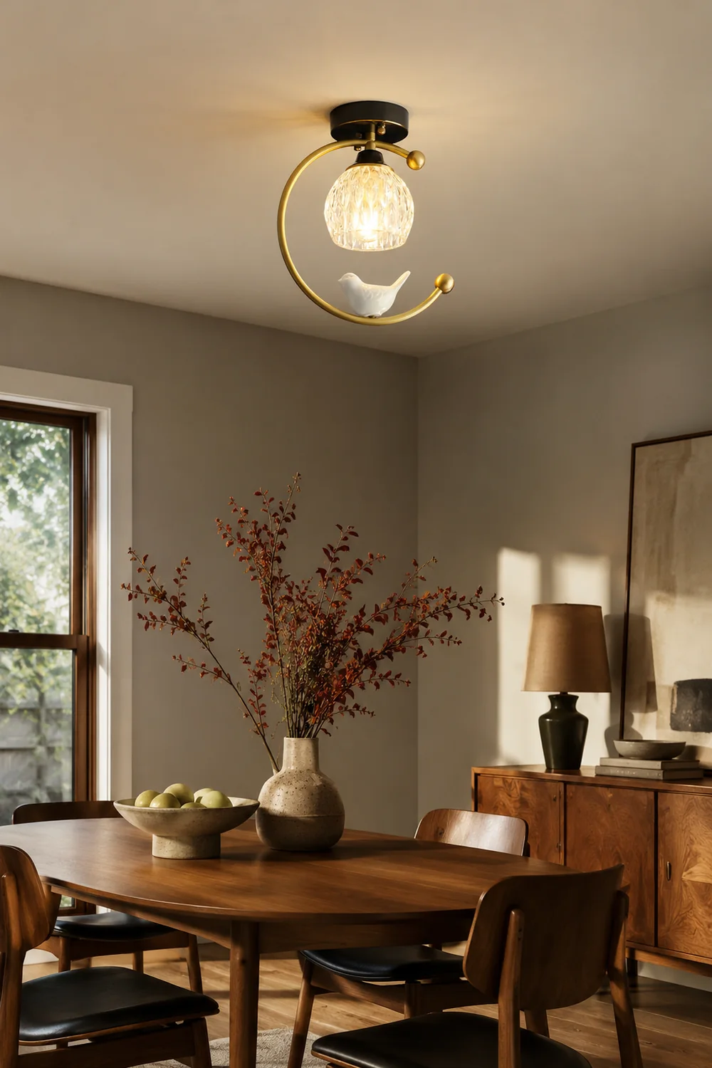 Ceramic Bird Ceiling Lamp - Lumpaz