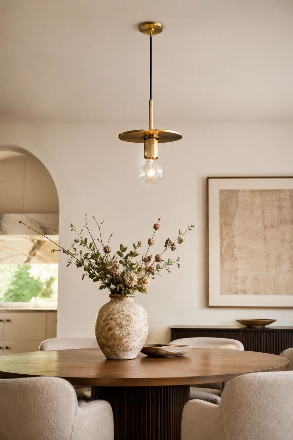 Armed Brass Pendant Lamp - Lumpaz