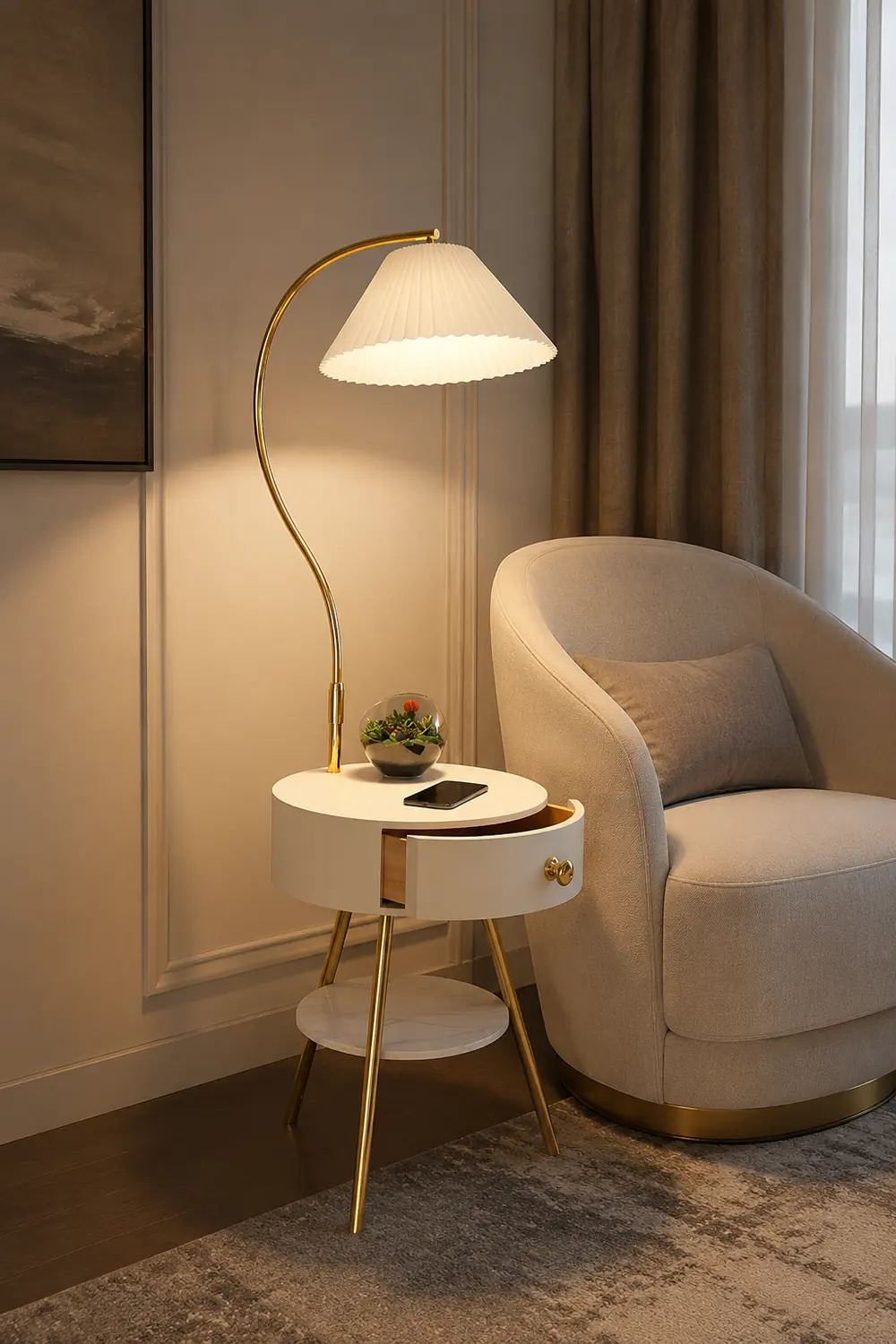 Pleated Drawer Floor Light - Lumpaz