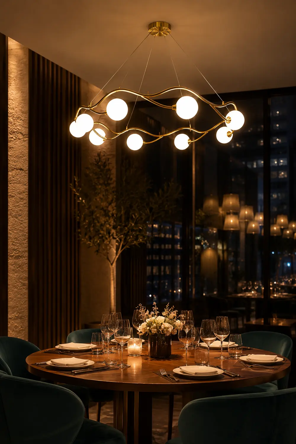Circular Wave Chandelier - Lumpaz