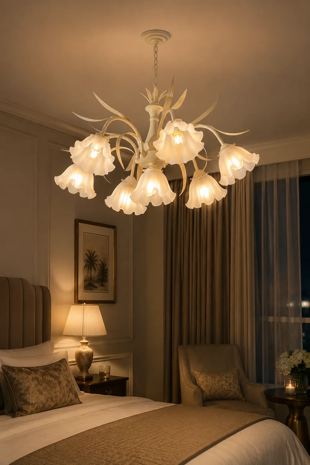 Murano Cream Chandelier - Lumpaz