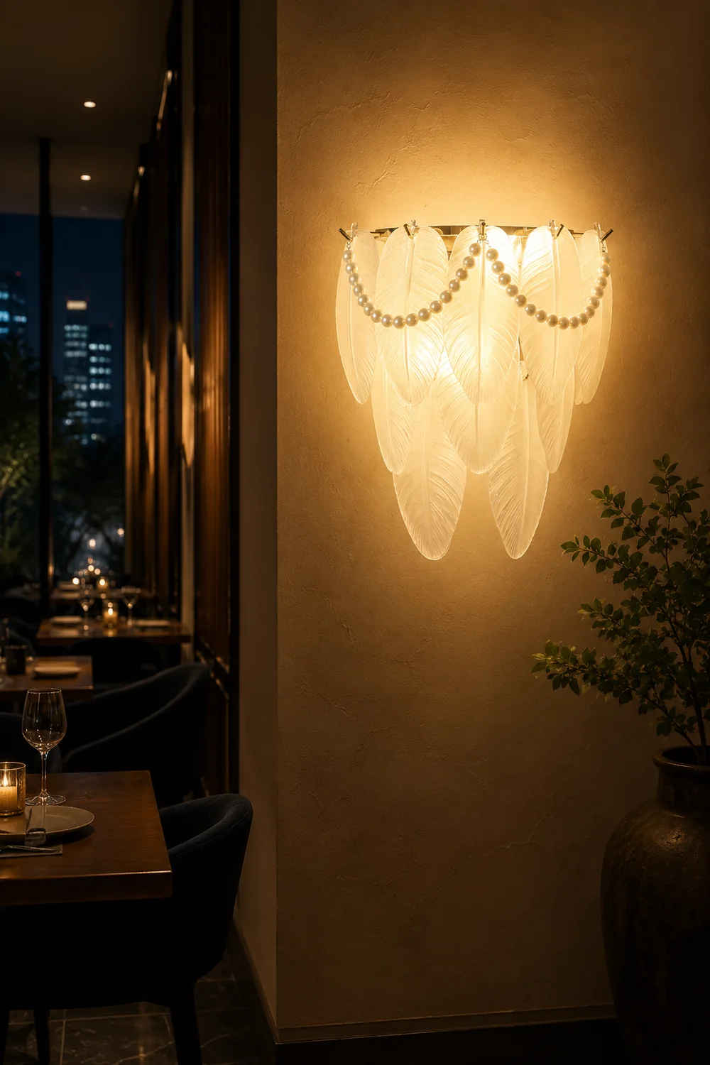 Feather Pearl Wall Lamp - Lumpaz