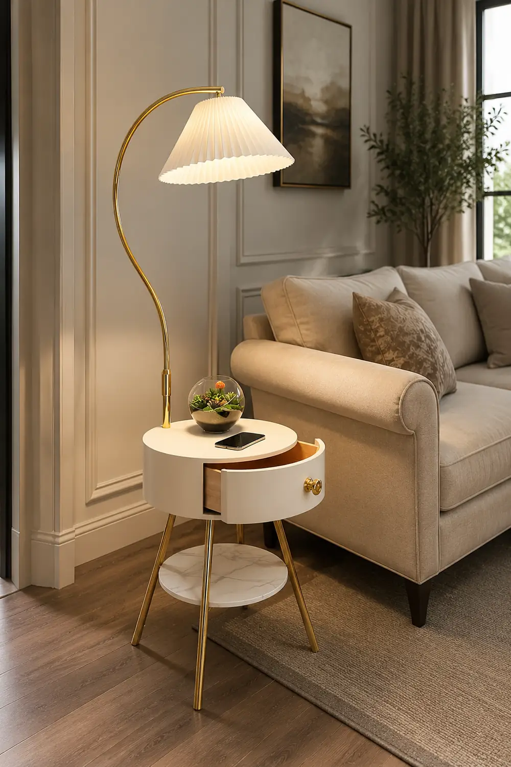 Pleated Drawer Floor Light - Lumpaz