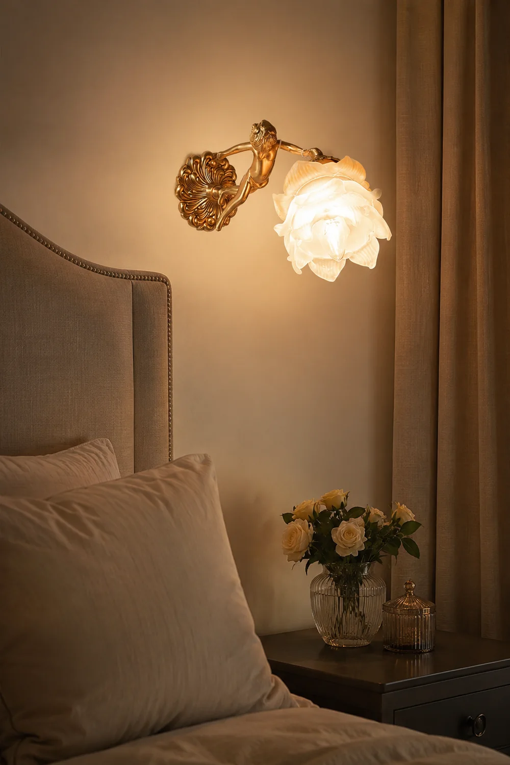 Putti Statuettes Brass Wall Lamp - Lumpaz