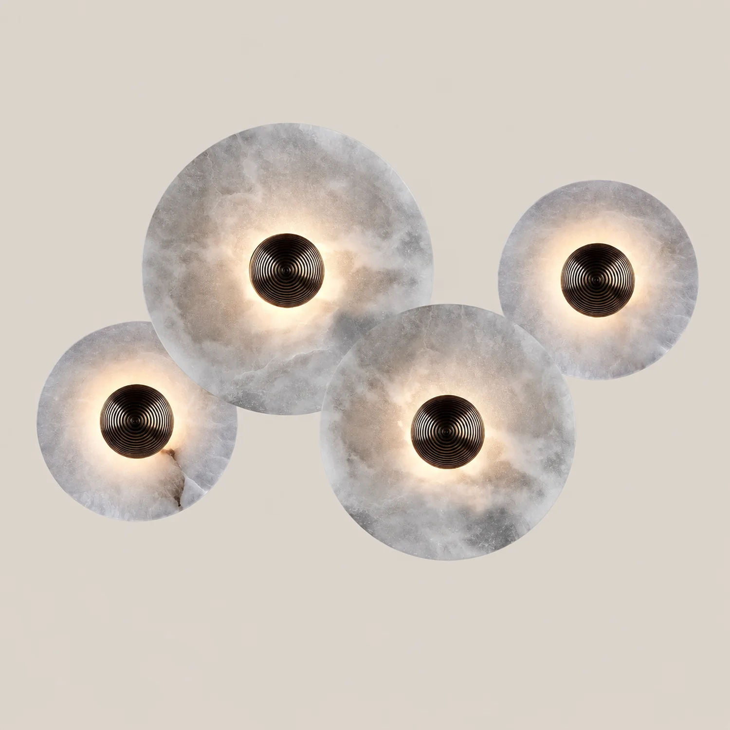 Round Alabaster Combination Wall Lamp - Lumpaz