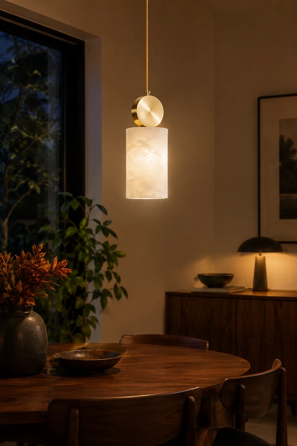 Etruscan Alabaster Pendant Light - Lumpaz