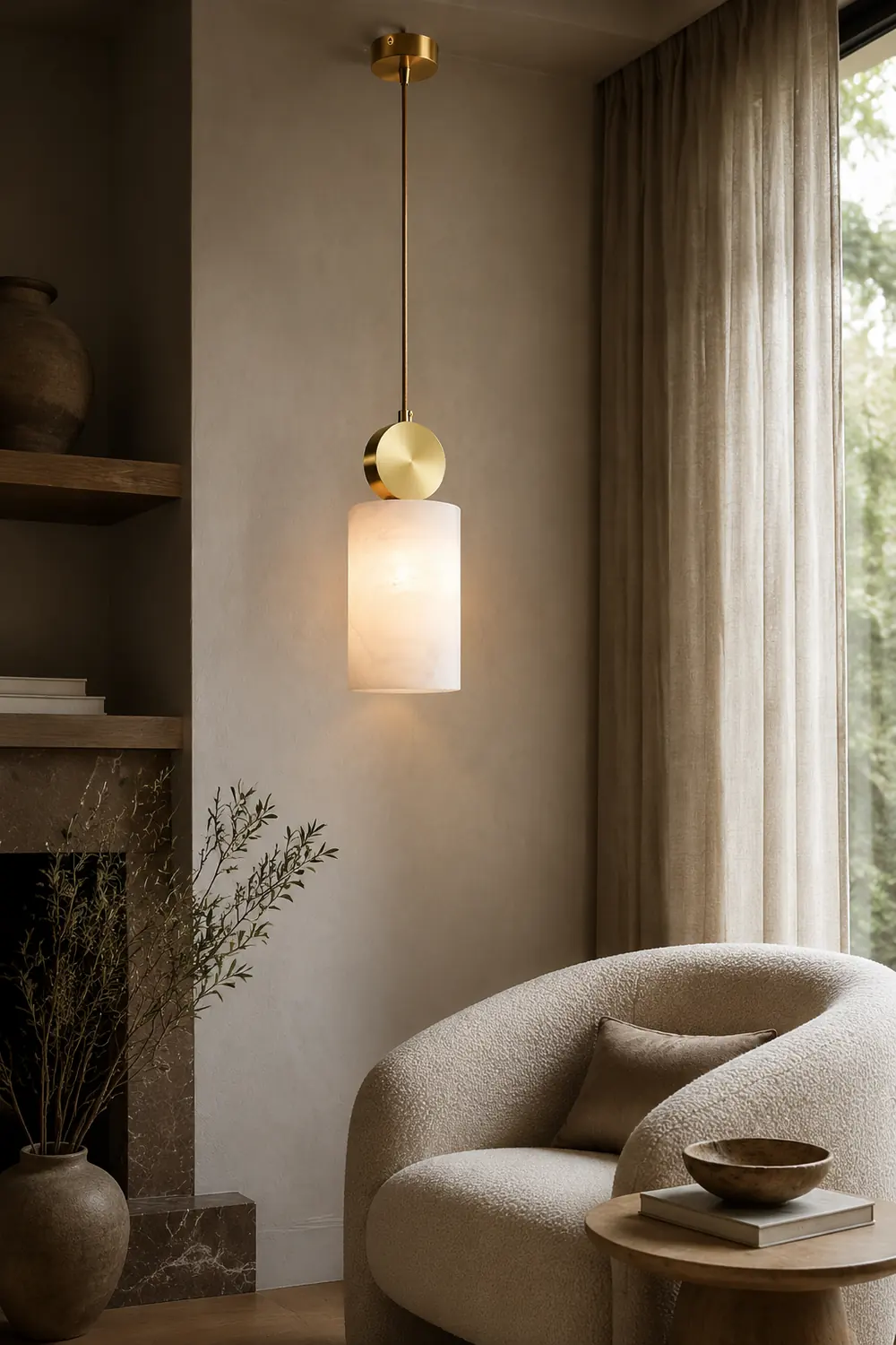 Etruscan Alabaster Pendant Light - Lumpaz