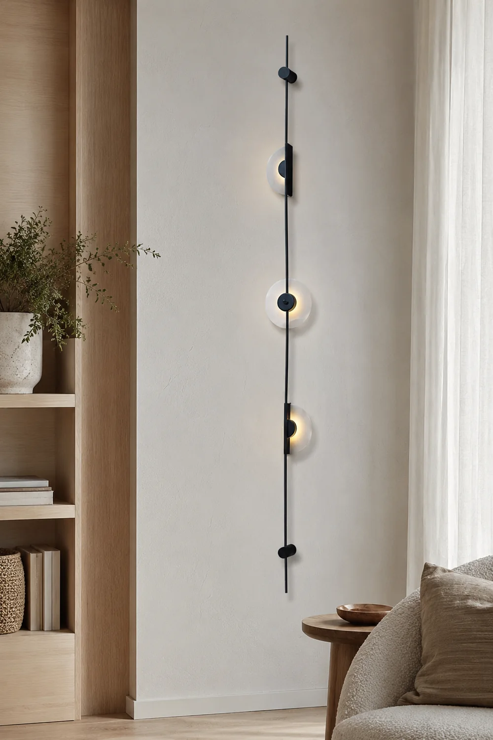 Black Slender Alabaster Wall Lamp - Lumpaz