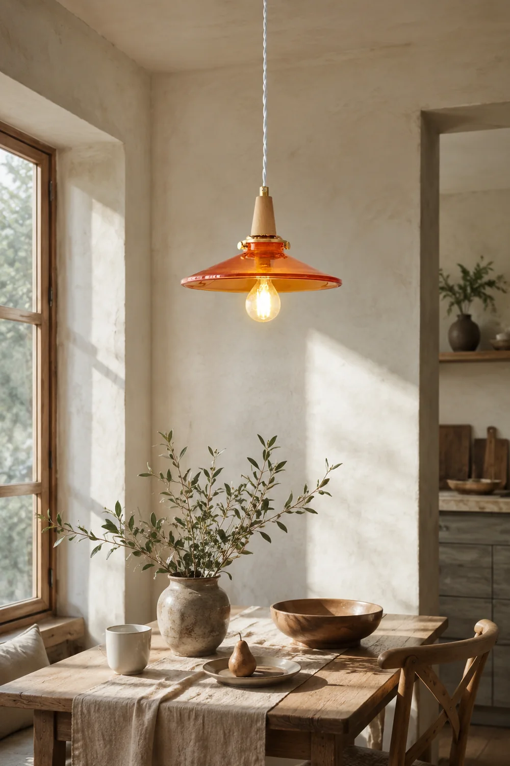 Orange Glass Pendant Lamp - Lumpaz
