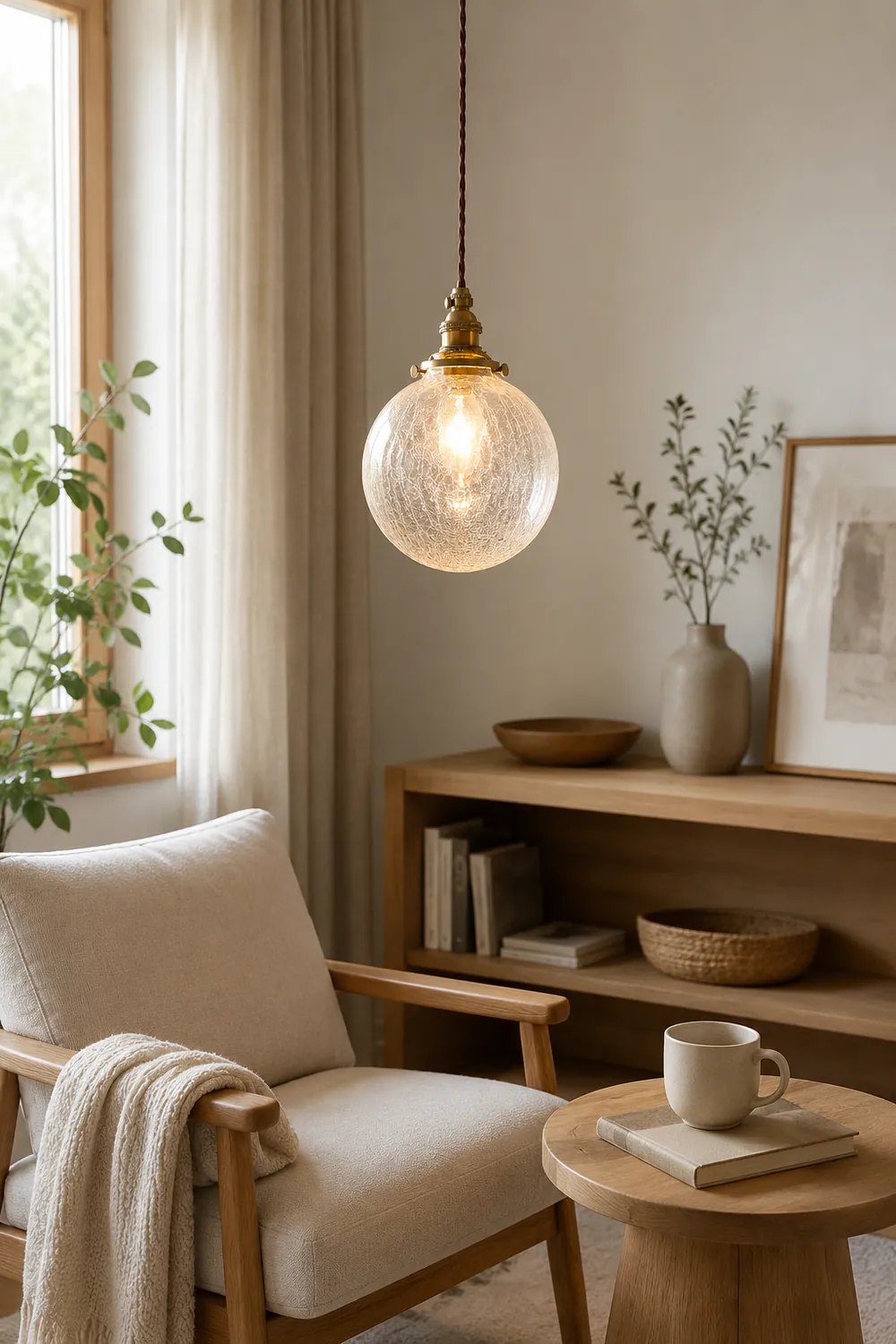 Crackle Glass Pendant Light - Lumpaz